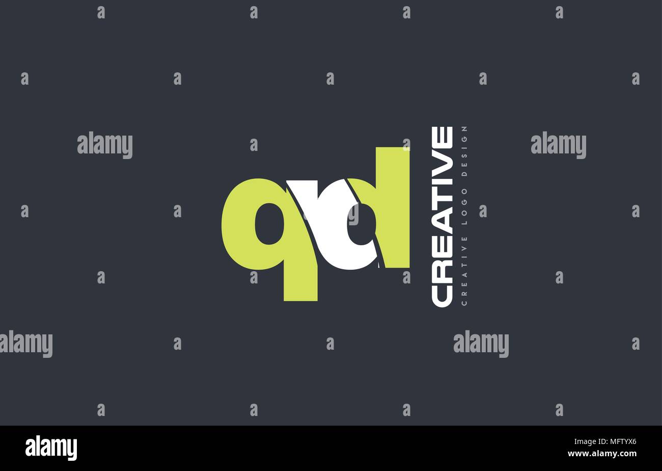 joint joined letter combination qd q d alphabet green blue blackground ...