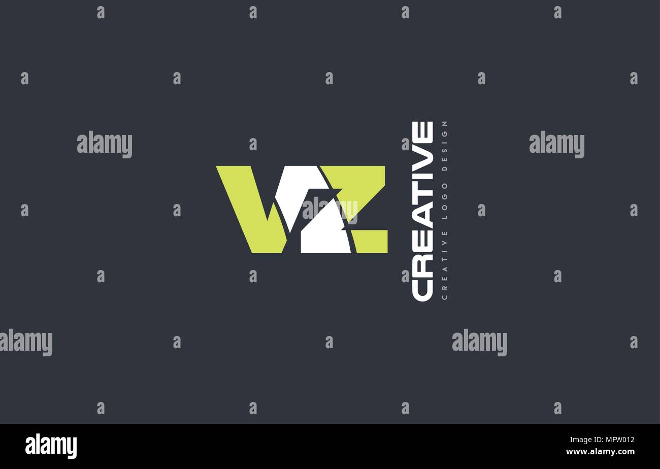 joint joined letter combination vz v z alphabet green blue blackground ...
