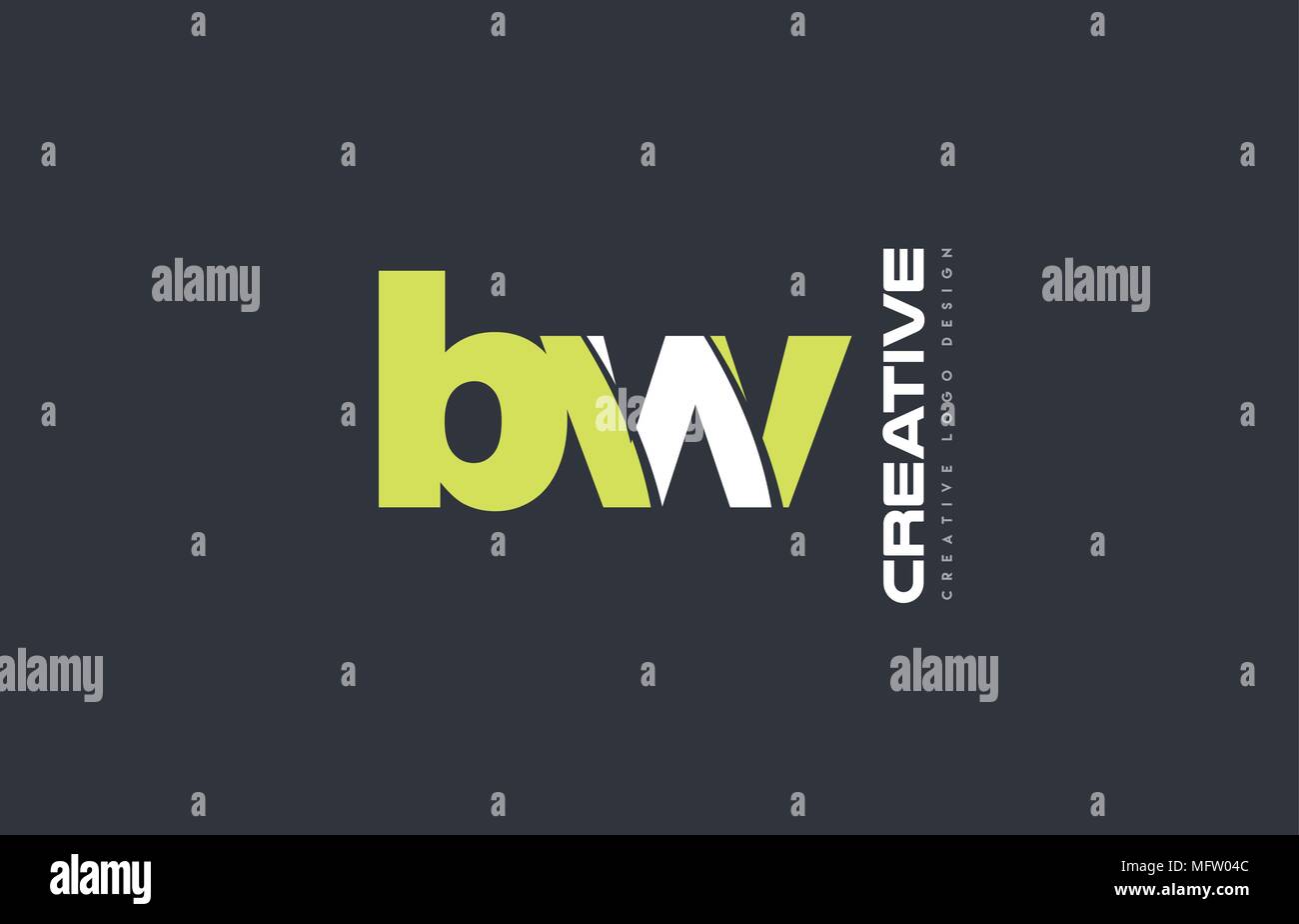 joint joined letter combination bw b w alphabet green blue blackground ...