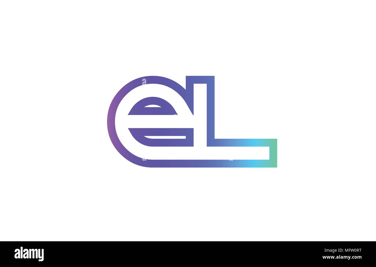 EL E L letter logo combination alphabet vector creative company icon design  template modern pink blue contour line art Stock Vector Image & Art - Alamy