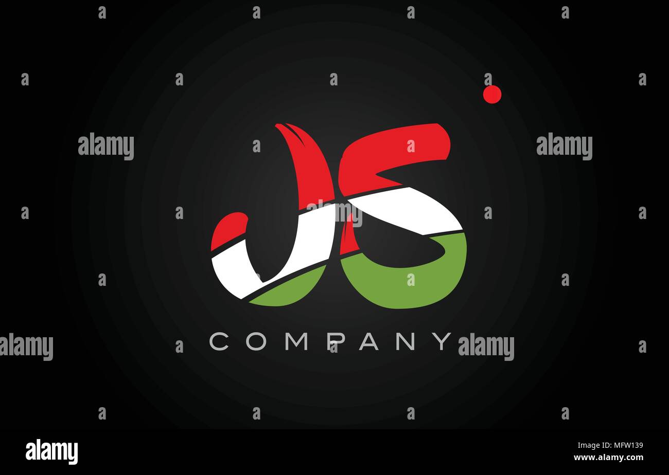 JS J S letter logo combination alphabet vector creative company icon design template modern Stock Vector