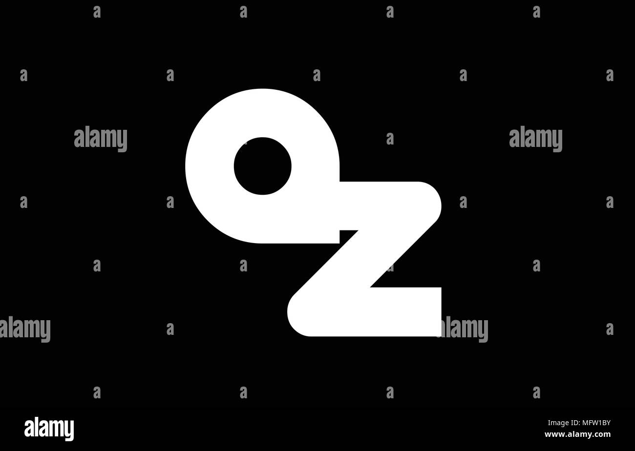 AZ A Z letter logo combination alphabet vector creative company icon design template modern  black white bold Stock Vector