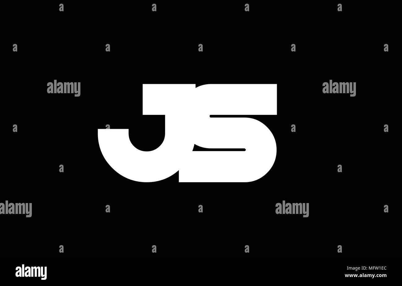 JS J S letter logo combination alphabet vector creative company icon design template modern  black white bold Stock Vector