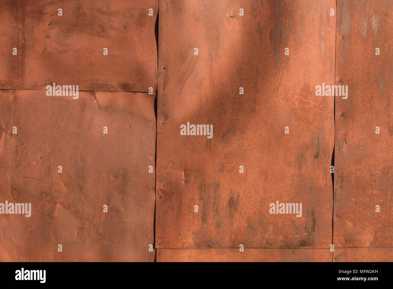 rusty rustic fence, vintage steel detail, background Stock Photo