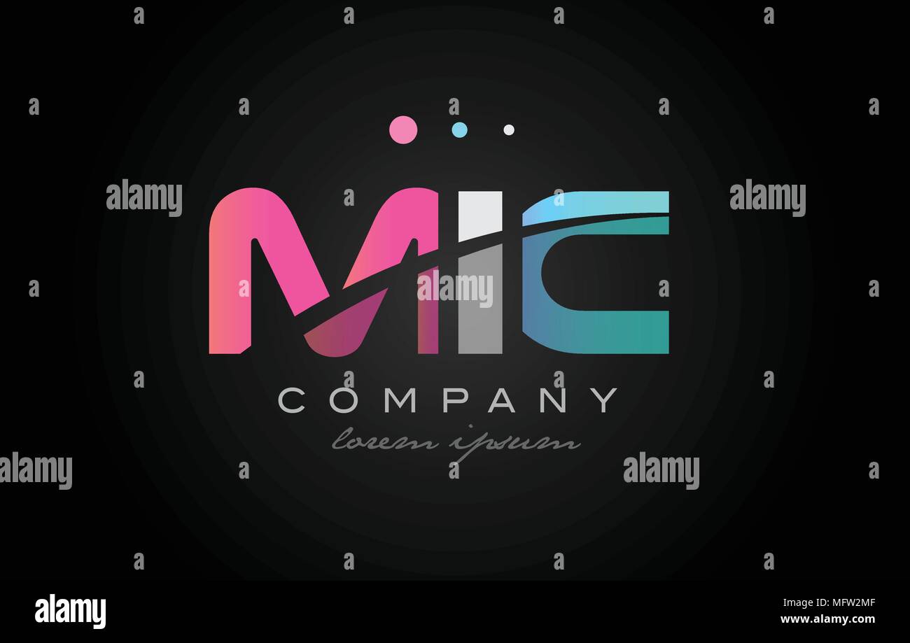 mic m i c three 3 letter logo combination alphabet vector creative