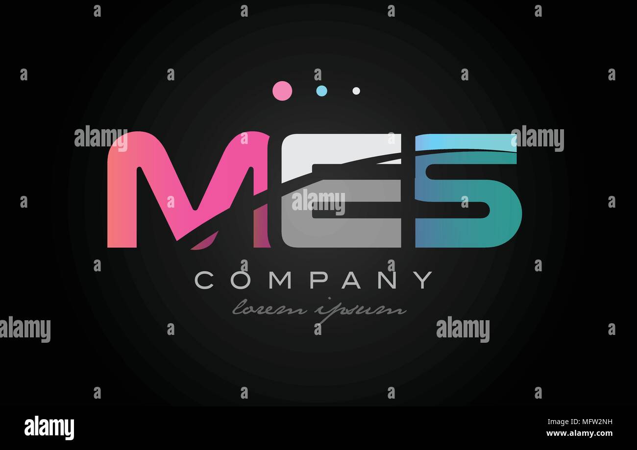 MES m e s three 3 letter logo combination alphabet vector creative ...