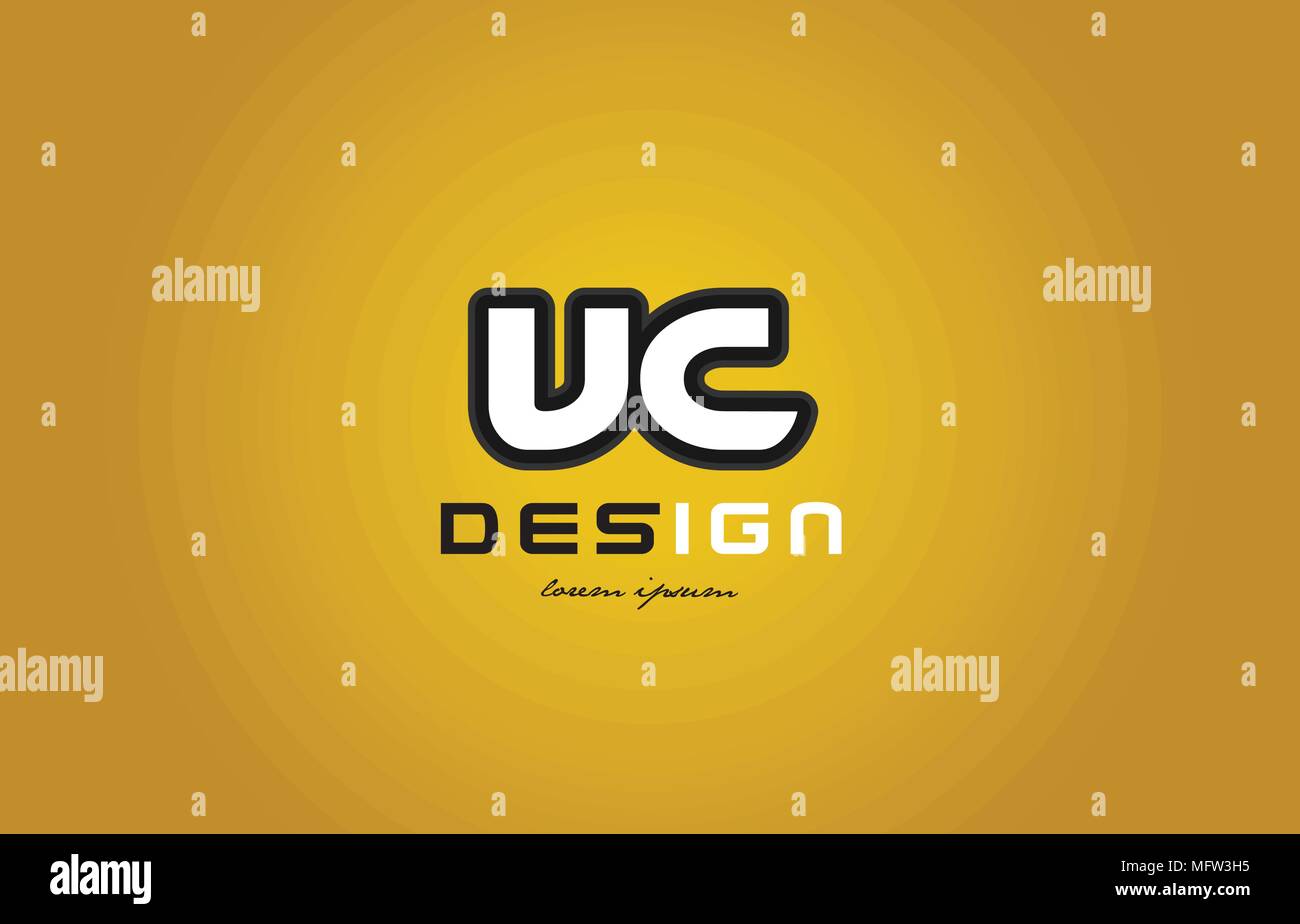 design of bold alphabet letter combination vc v c with white color and ...