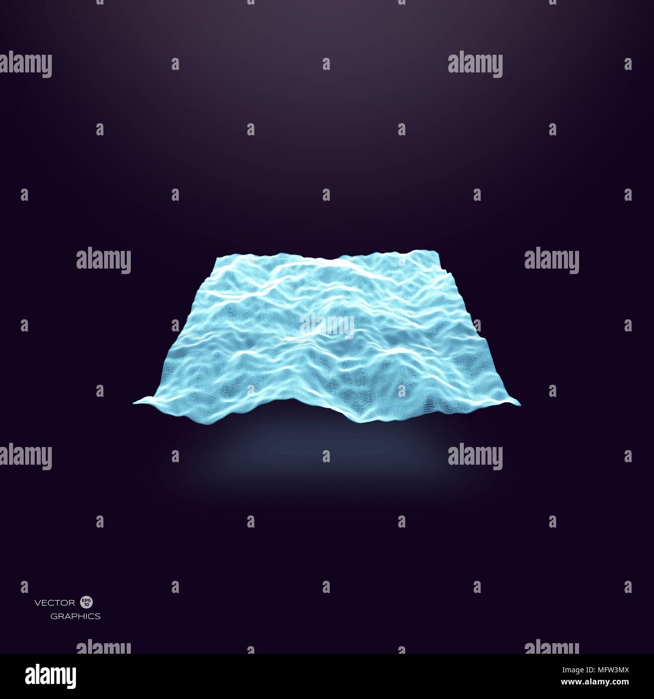 3d surface with up light and down lighting. Design element for ...