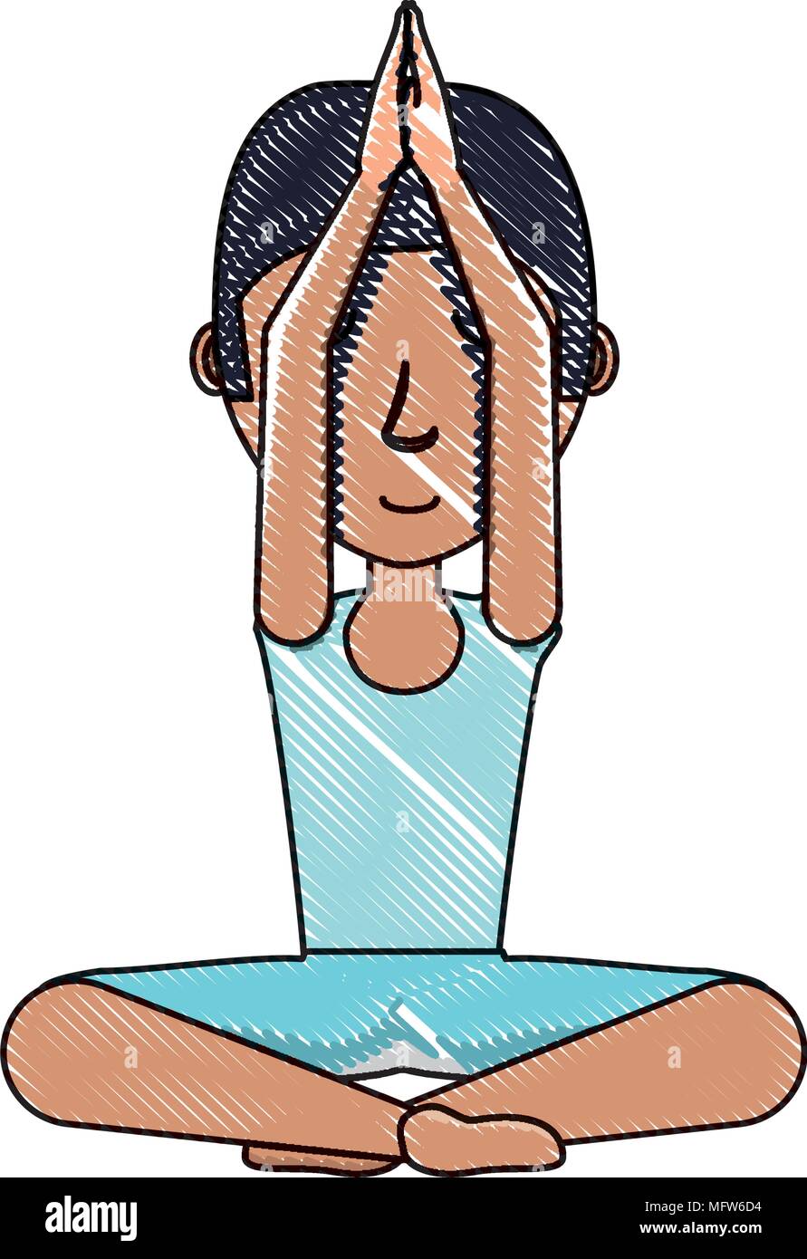 cartoon man doing yoga doing a namaste gesture over white background,  colorful design. vector illustration Stock Vector Image & Art - Alamy