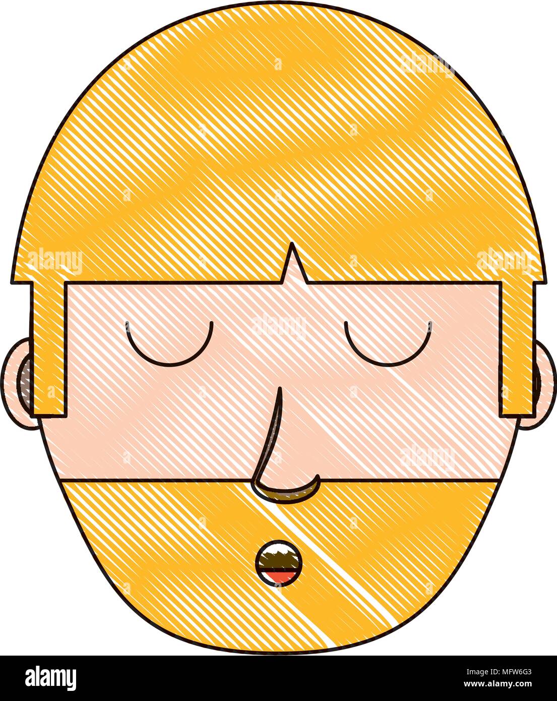 cartoon man with beard over white background, colorful design. vector ...