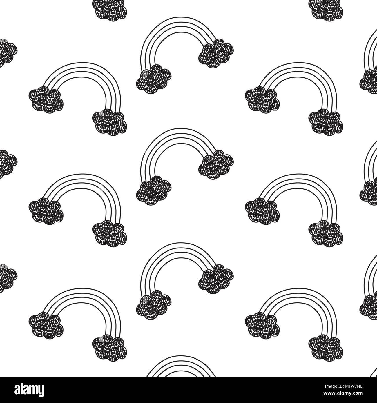 rainbow and clouds background, vector illustration Stock Vector Image ...
