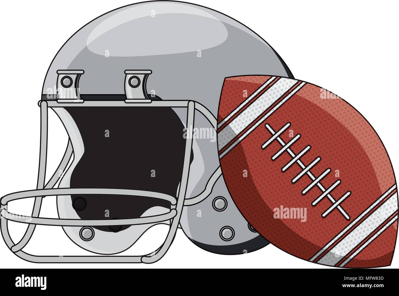 american football helmet and ball icon over white background, colorful  design. vector illustration Stock Vector Image & Art - Alamy
