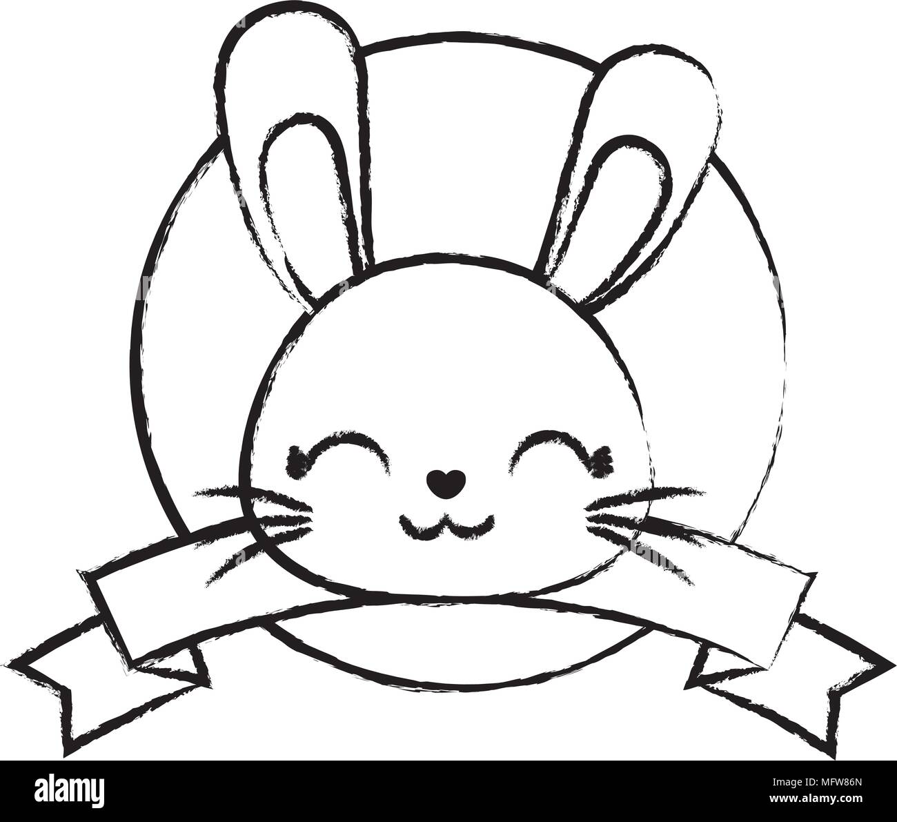 Bunny Face Head Nose Black And White Stock Photos Images