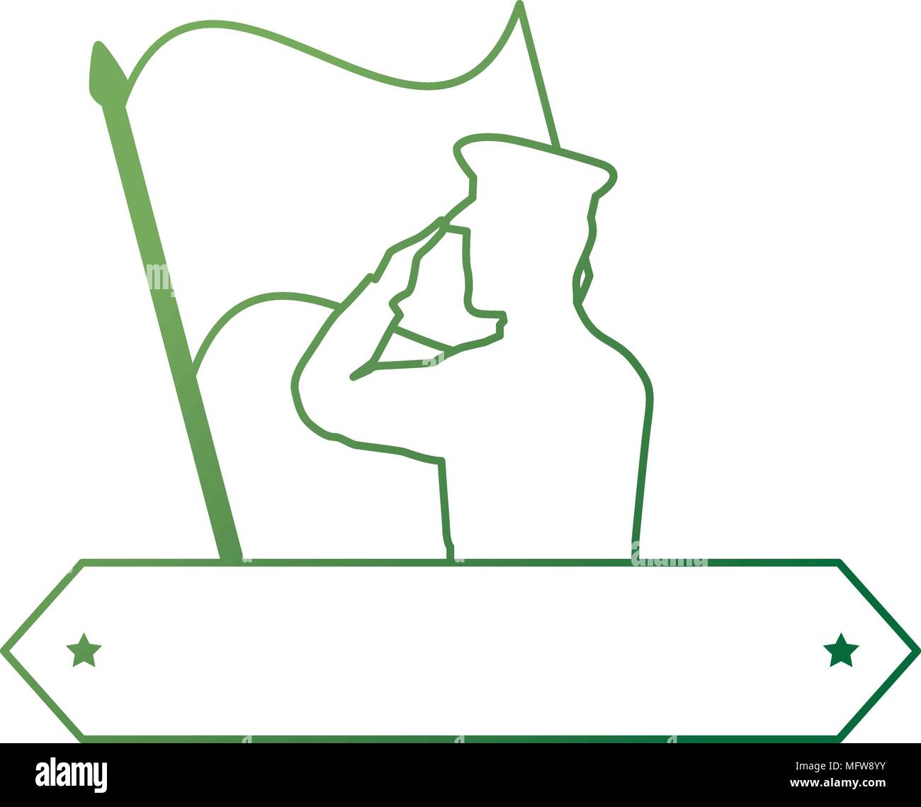 silhouette of military saluting with flag Stock Vector Image & Art - Alamy