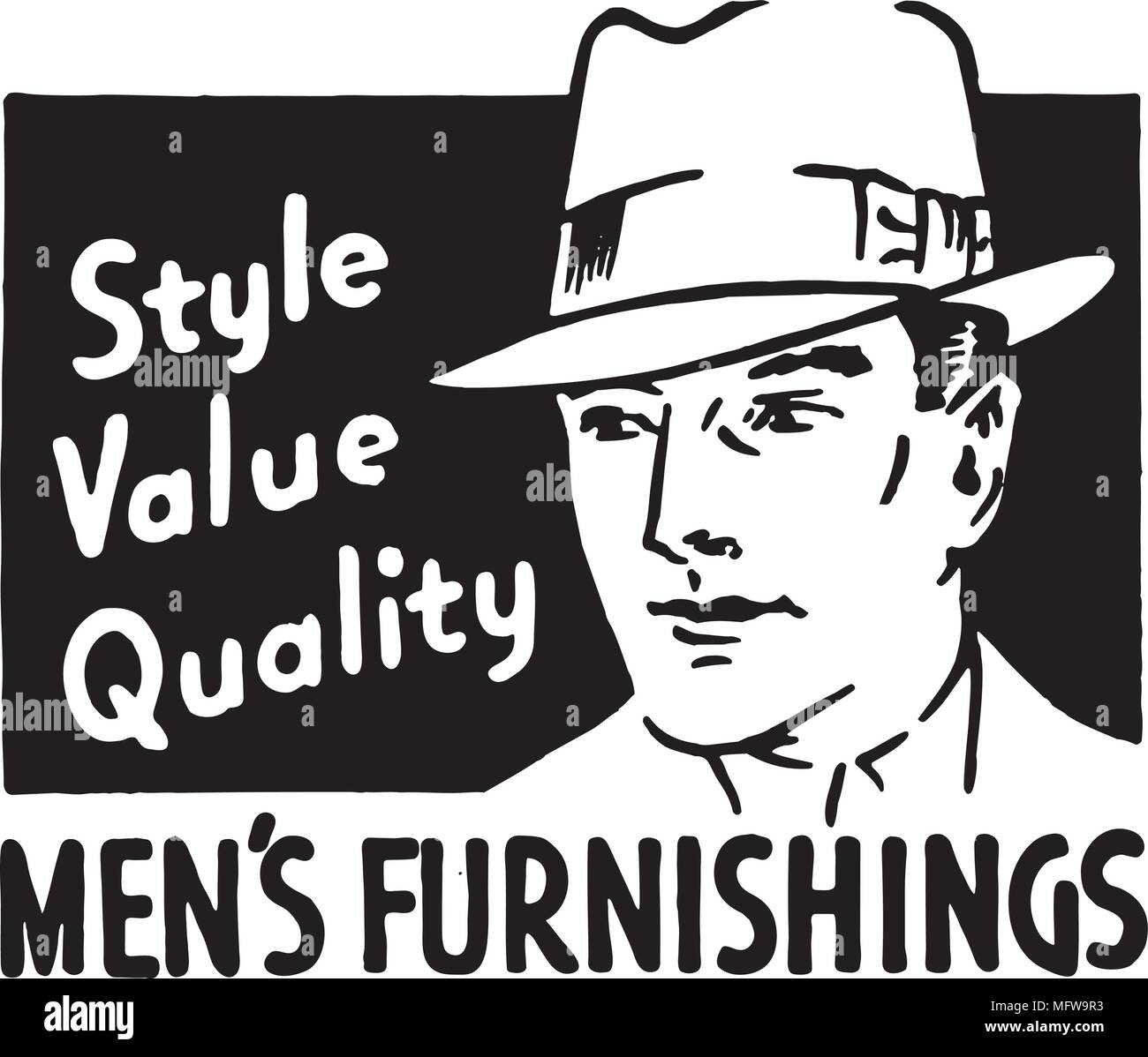 Mens Furnishings - Retro Ad Art Banner Stock Vector