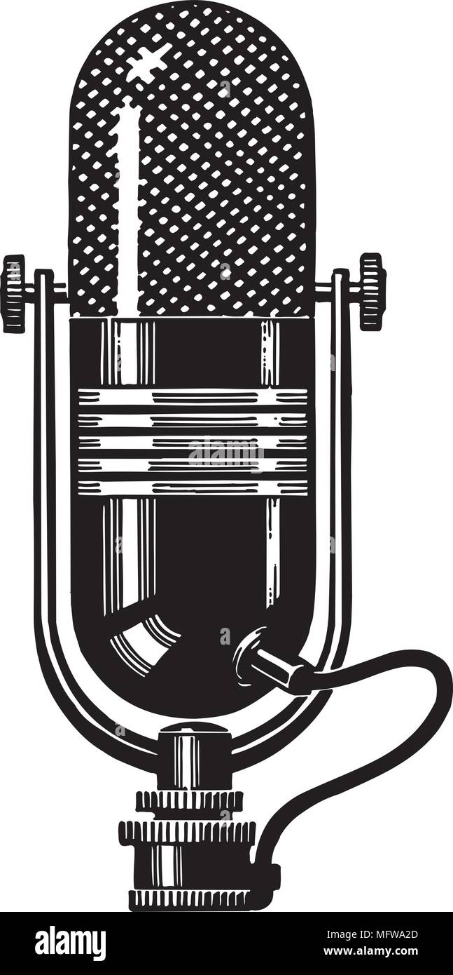 Microphone 2 Retro Clipart Illustration Stock Vector Image & Art Alamy