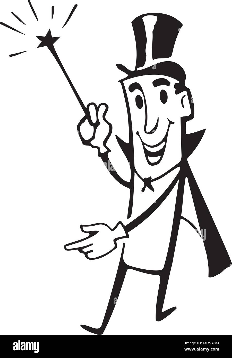 Mister Magic - Retro Clipart Illustration Stock Vector Image & Art - Alamy