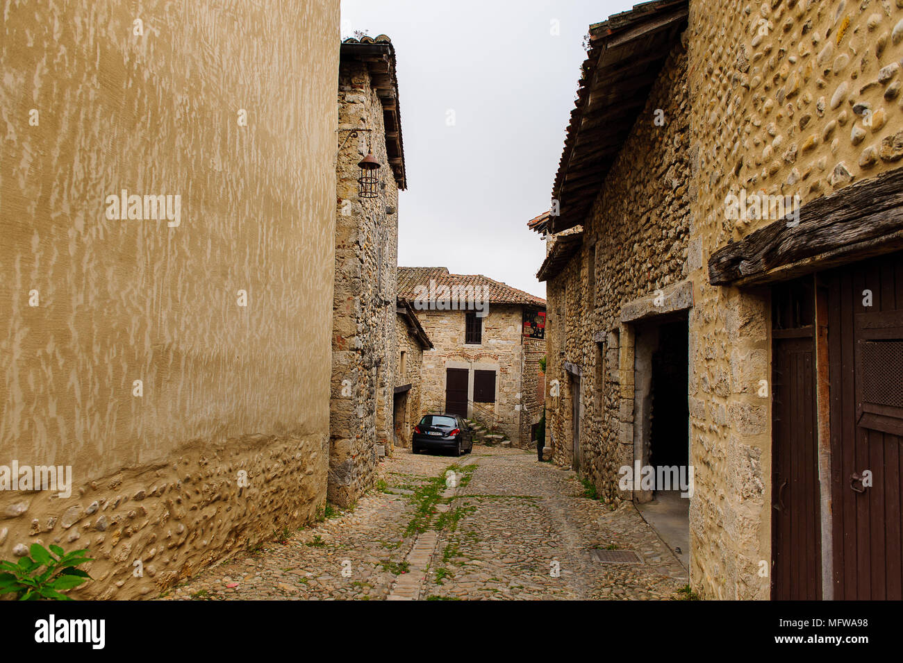 Old house of Perouges, France, a medieval walled town, a popular ...