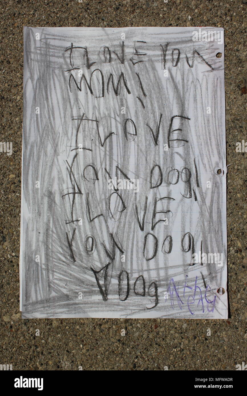 Artwork lovingly created by a seven year old, kindergartener, girl for