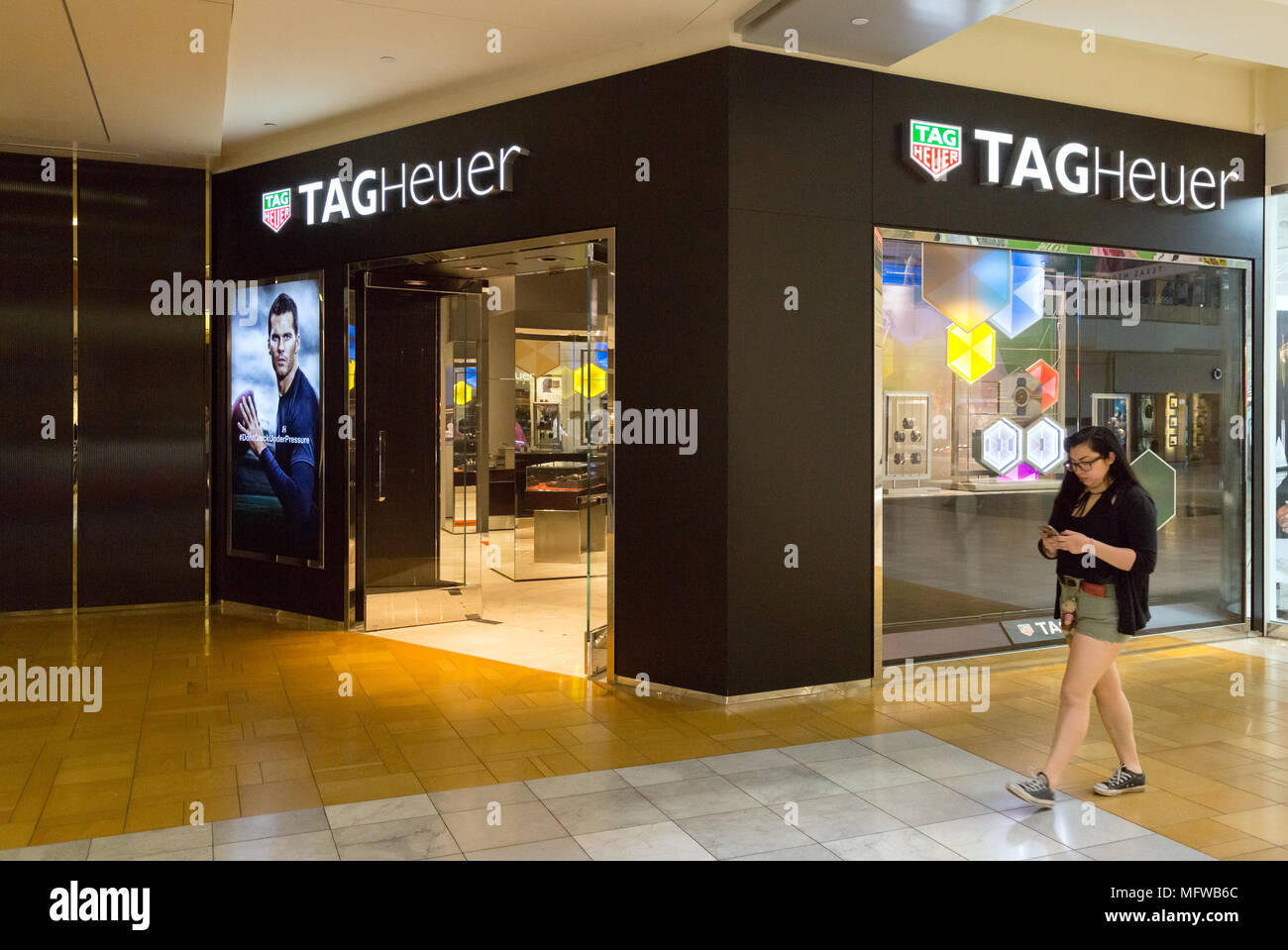 The Tag Heuer store, Galleria shopping Mall, Houston Texas USA Stock Photo