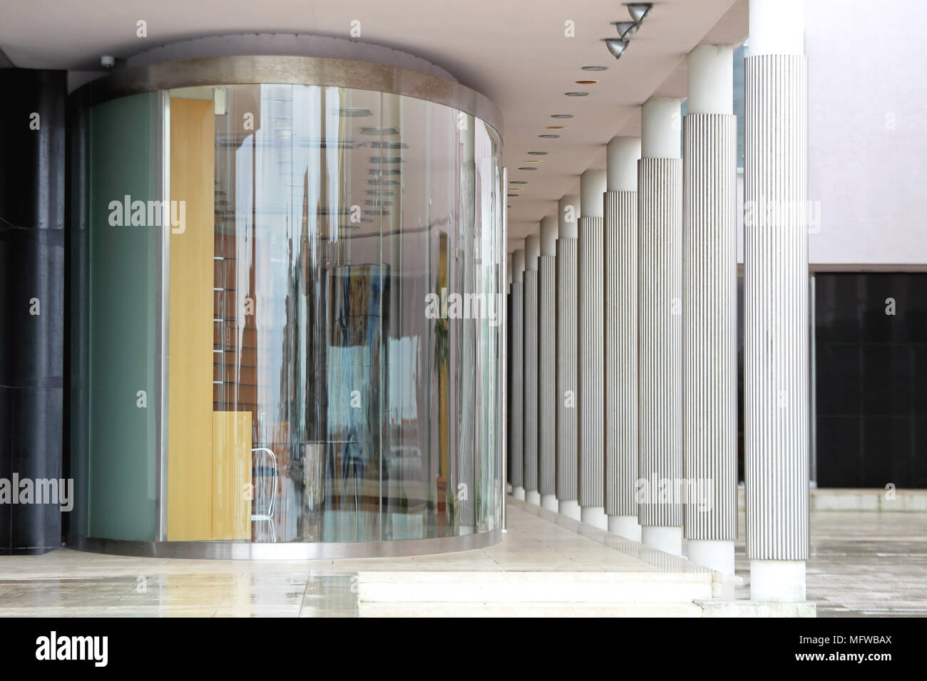 Round Glass Window Wall at Contemporary Building Stock Photo - Alamy