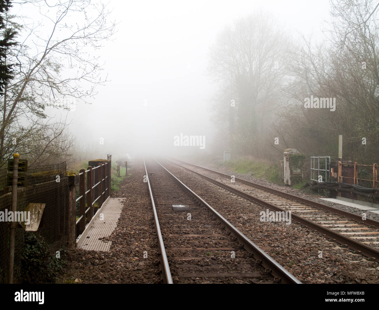 Wessex main line railway tracks at West Dean station serving