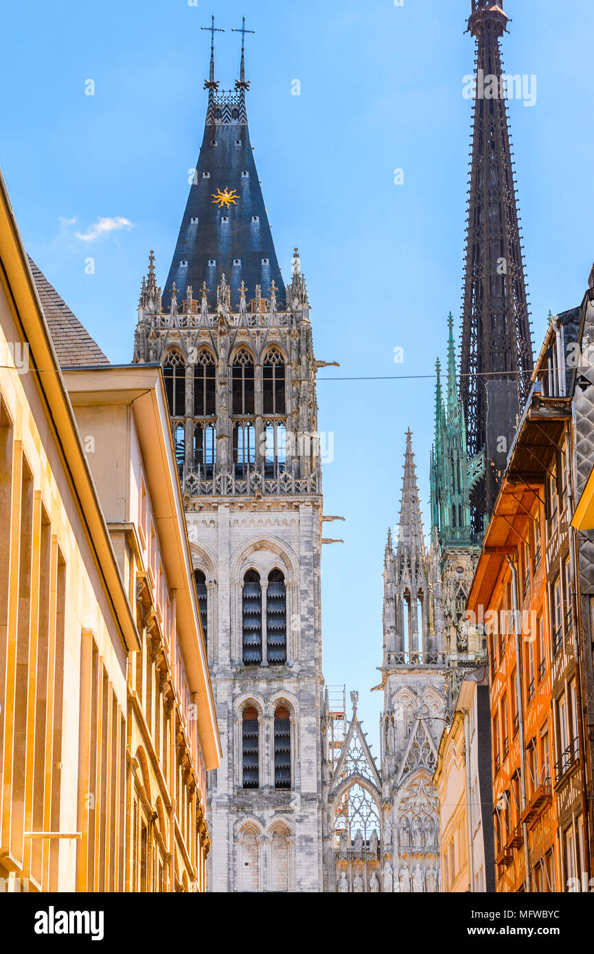 Medieval classical architecture of Rouen, the capital of the region of ...