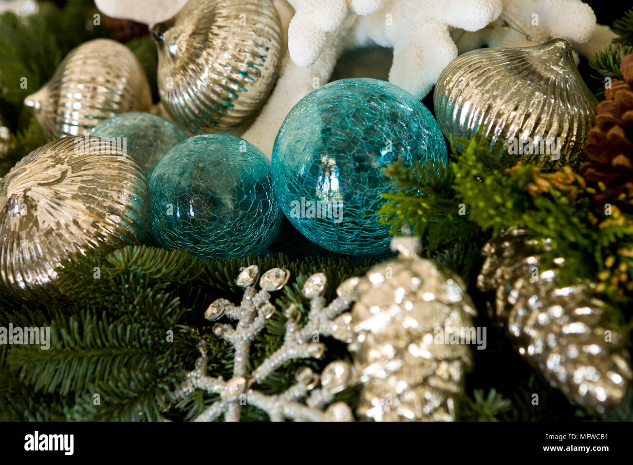 Blue And Silver Christmas Decorations 
