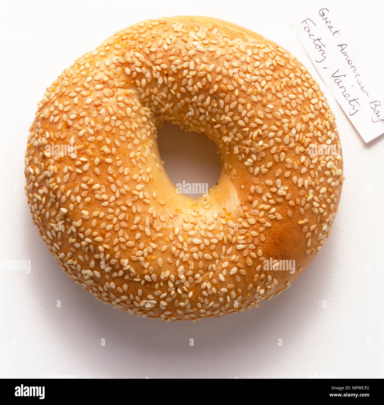 Sesame seed bagel Stock Photo Alamy