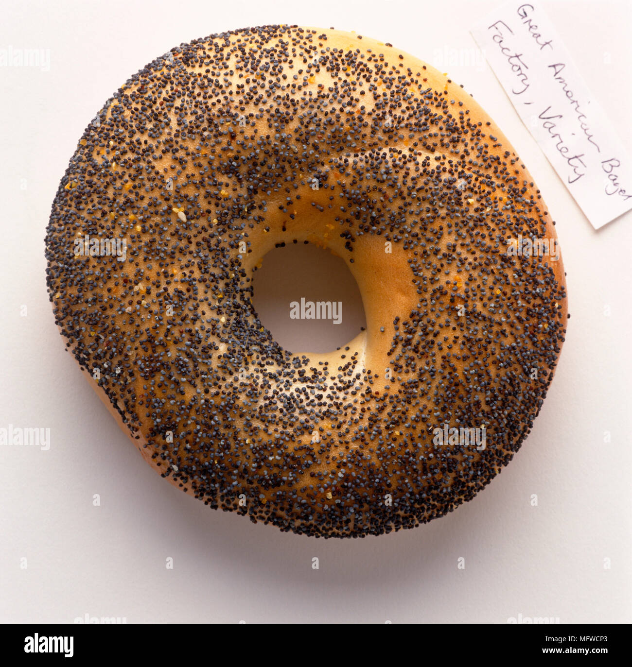 Poppy seed bagel Stock Photo Alamy