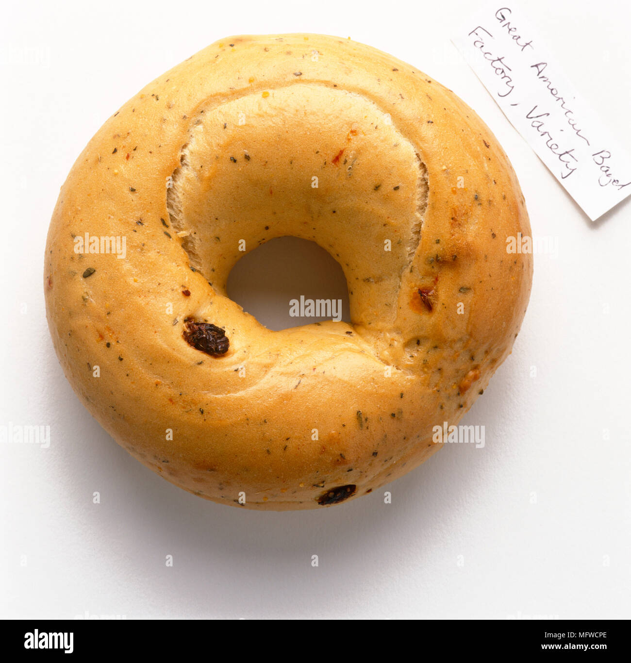 Sun dried tomato bagel Stock Photo Alamy