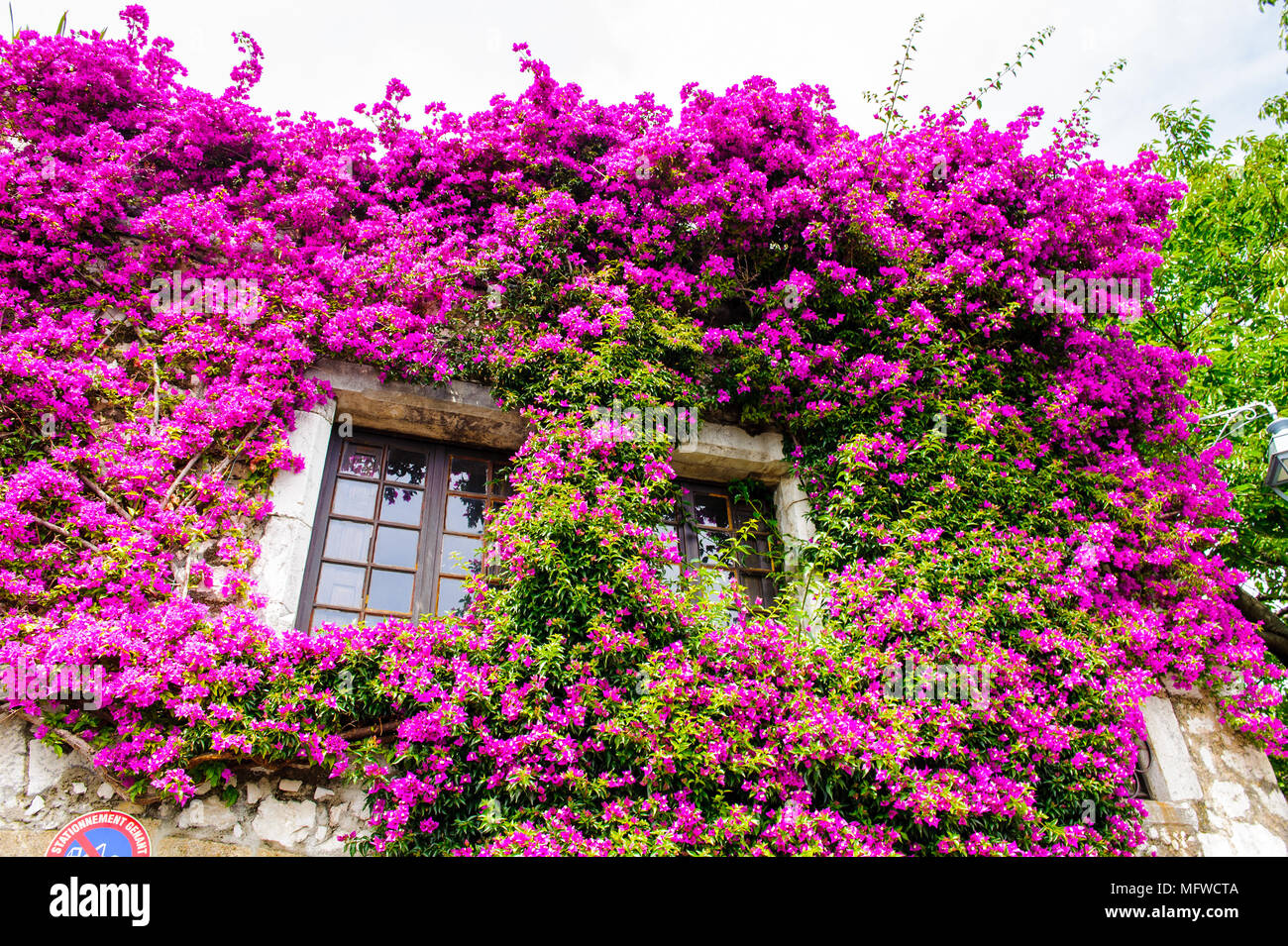 Window of the Old medieval house of Saint Paul de Vence, France Stock