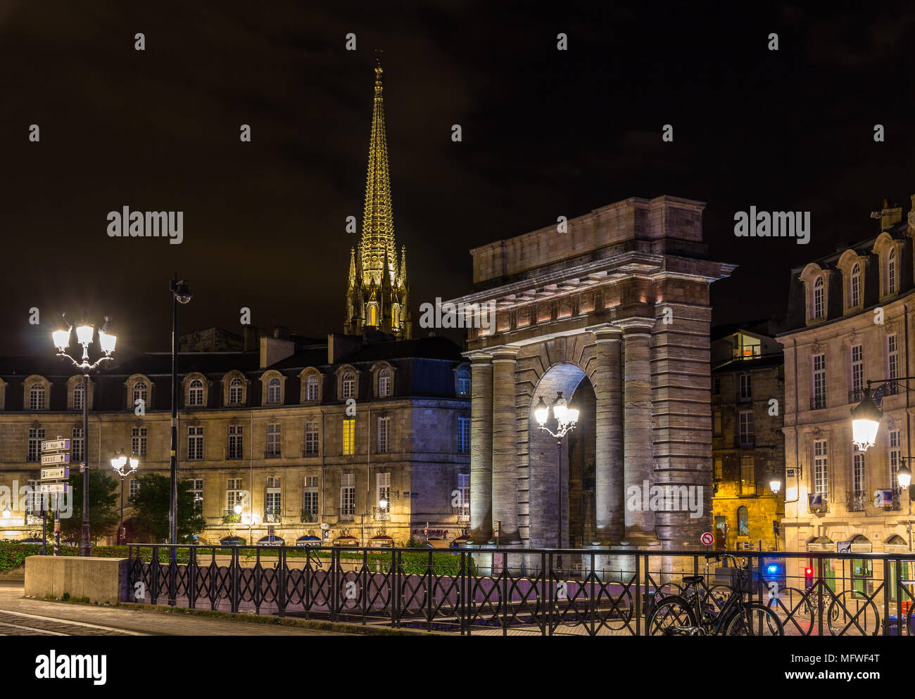 Porte de Bourgogne in Bordeaux, France Stock Photo