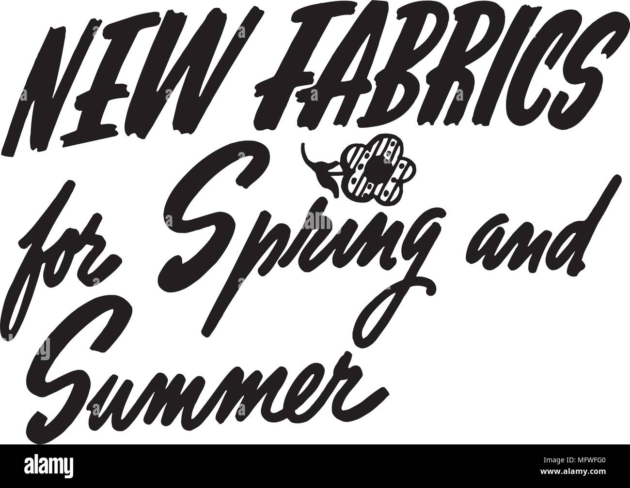 New Fabrics For Spring And Summer Retro Clipart Banner Stock Vector