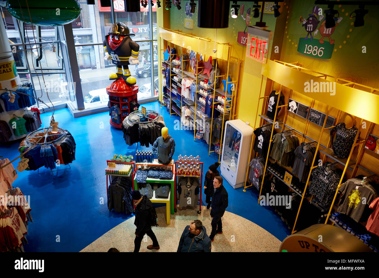 Manhattan in New York City inside the M&M shop Times  Square Stock Photo