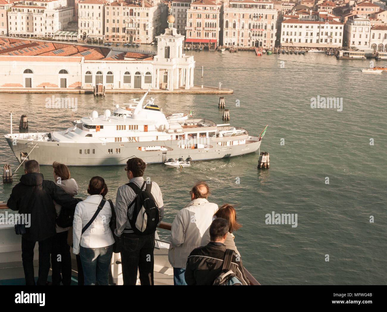 Large cruise ship arriving in Venice, Italy Stock Photo