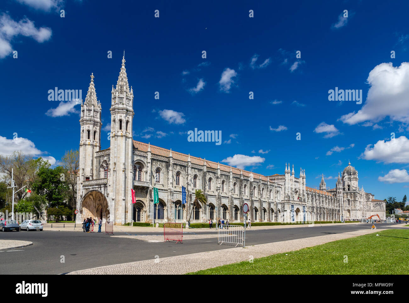 Maritime Museum and Jeronimos Monastery in Lisbon Stock Photo