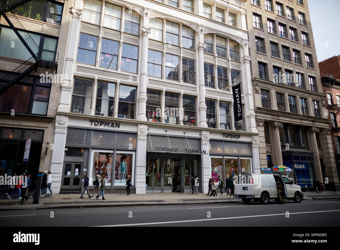 Manhattan in New York City, Topman and Topshop UK chain large store on  Broadway near China Town Stock Photo - Alamy