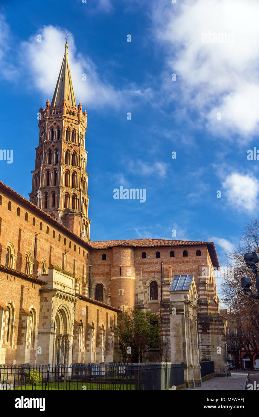 Basilica of St. Sernin in Toulouse - France Stock Photo