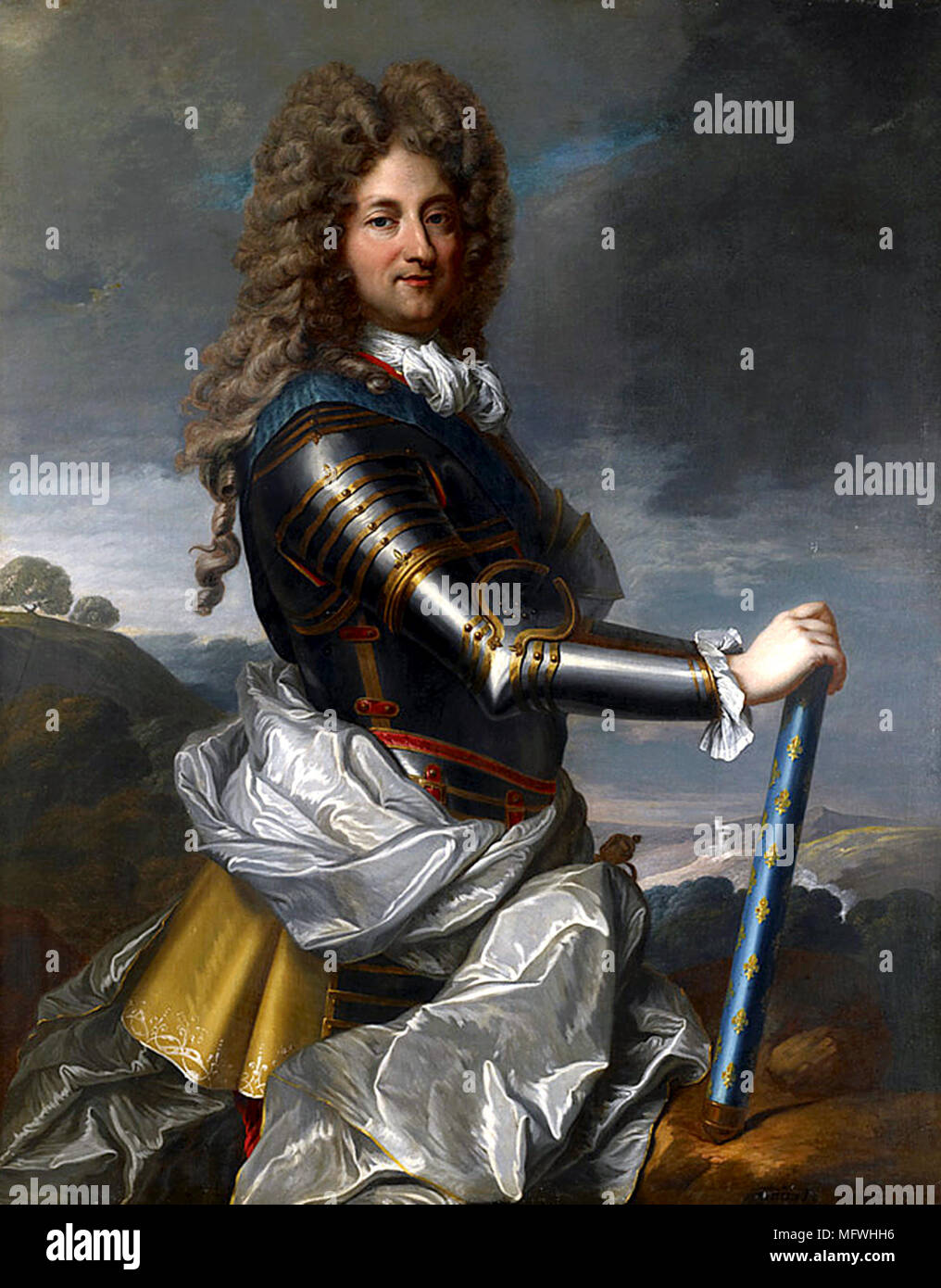 Philippe II, Duke of Orléans (1674 – 1723), member of the royal family of France and served as Regent of the Kingdom from 1715 to 1723. Portrait by Jean-Baptiste Santerre Stock Photo