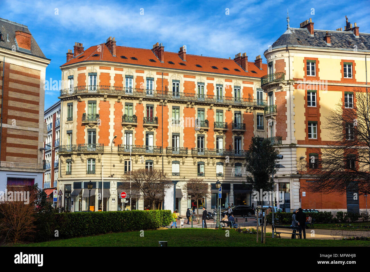 Buildings in the city center of Toulouse - France Stock Photo