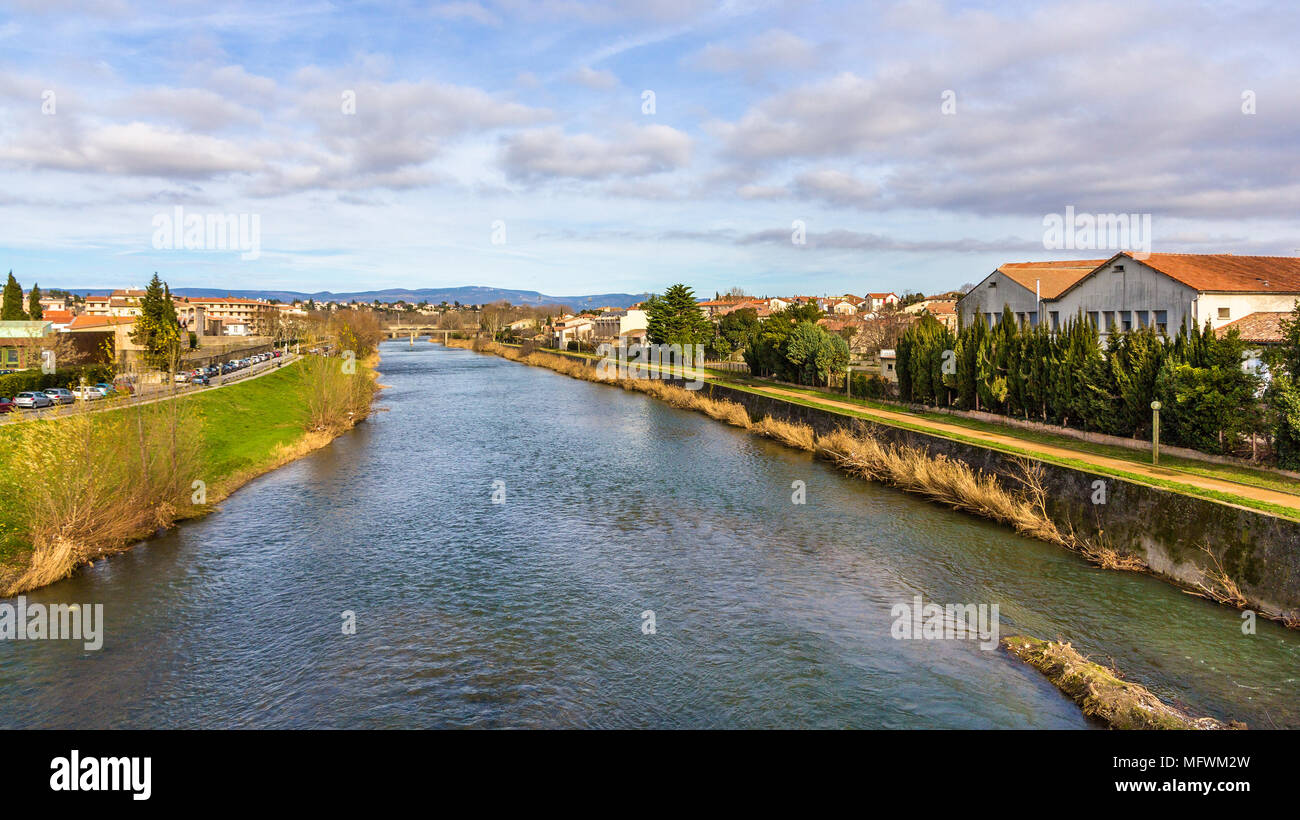 The Aude river in Carcassonne France Stock Photo Alamy