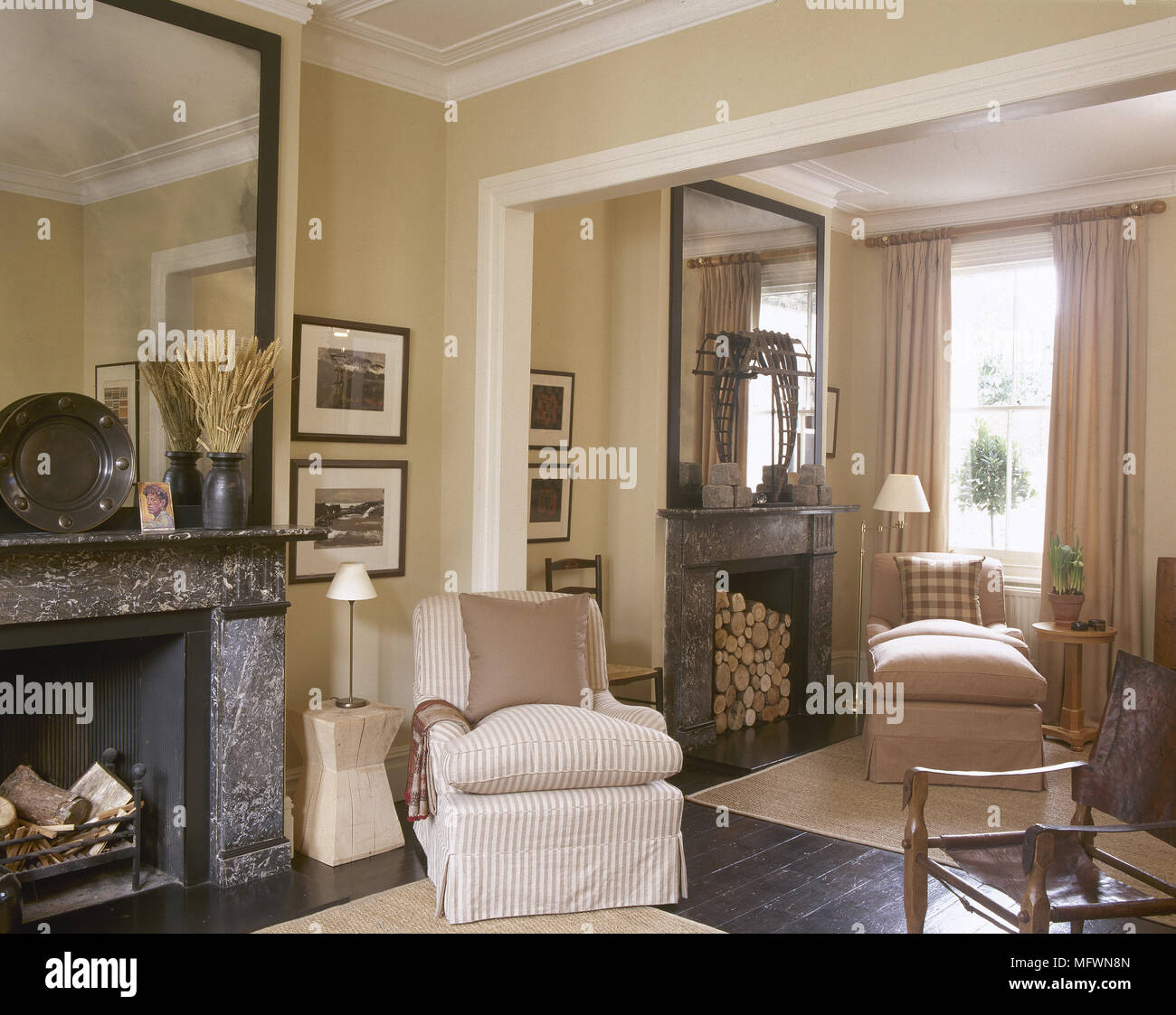 Victorian fireplace and armchair hires stock photography and images