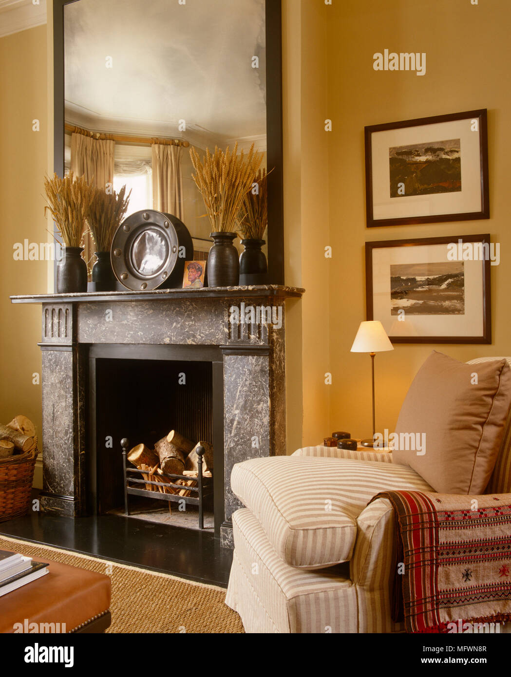 Victorian fireplace and armchair hires stock photography and images