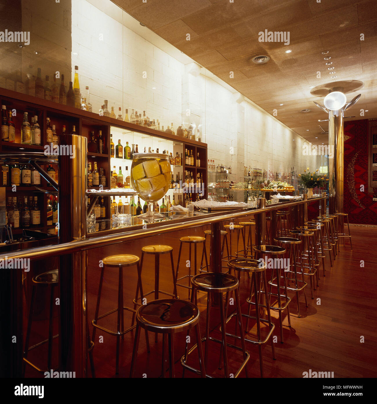 View of a well stocked bar Stock Photo Alamy