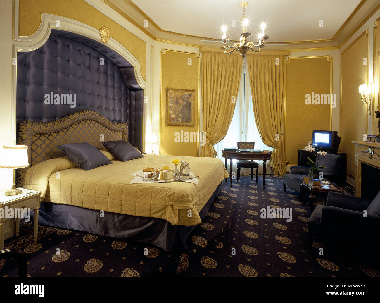 View of an elegant bedroom Stock Photo