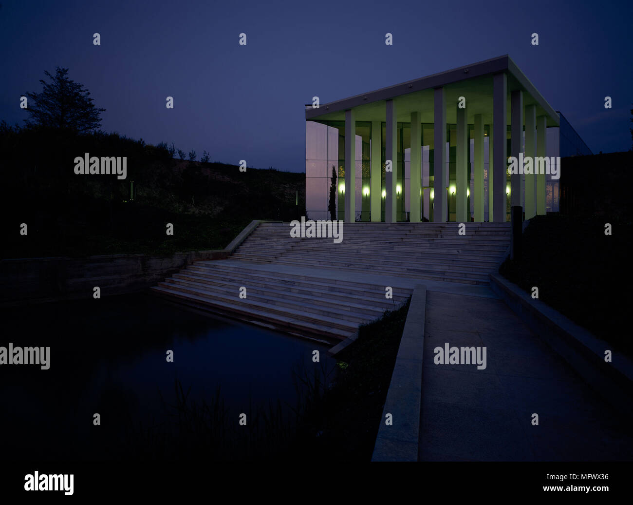 View of an illuminated building Stock Photo - Alamy
