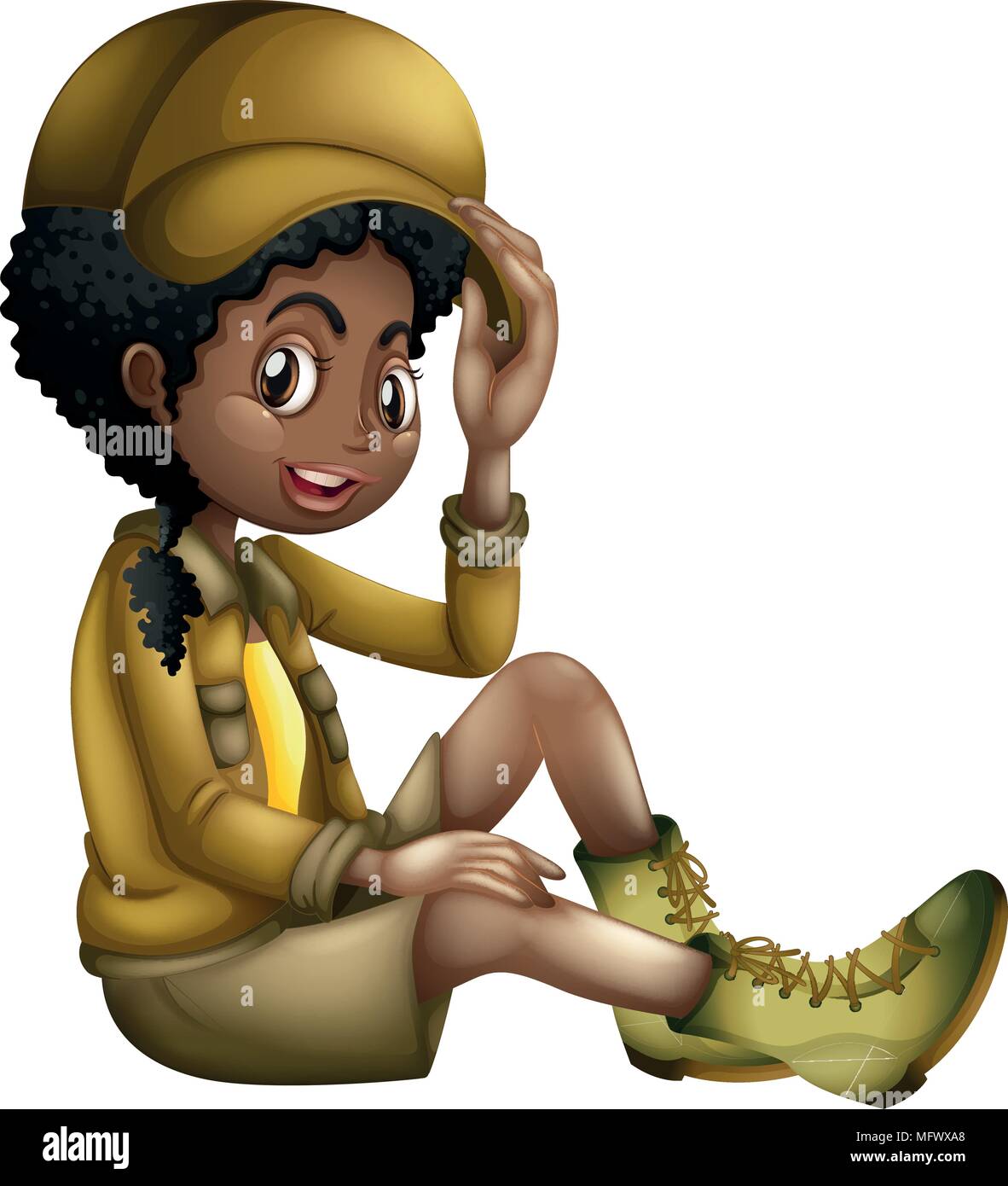 Safari Girl on White Background illustration Stock Vector Image & Art