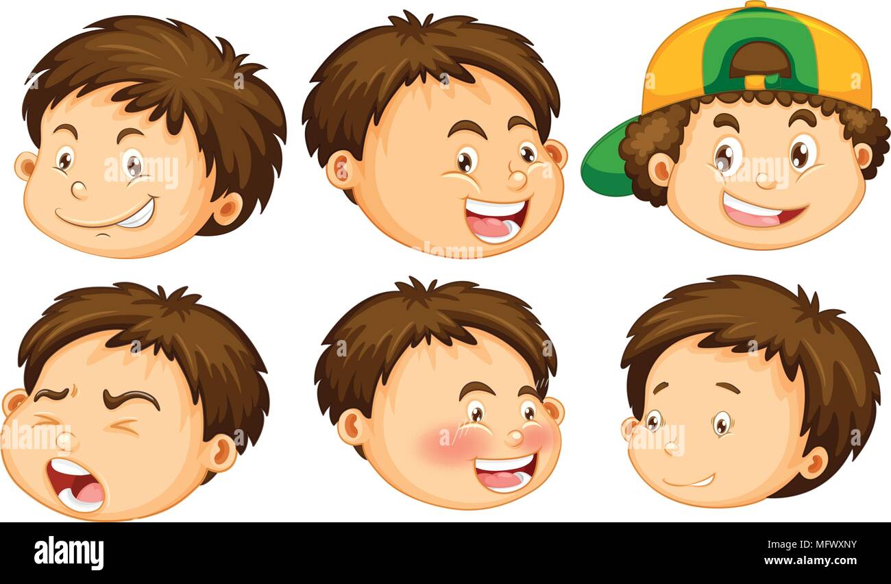 A Boy with Facial Expression illustration Stock Vector Image & Art - Alamy
