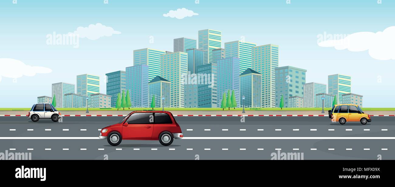 Car driving city traffic in Stock Vector Images - Alamy
